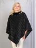 Soft Faux Fur Poncho W/ Weave Pattern 